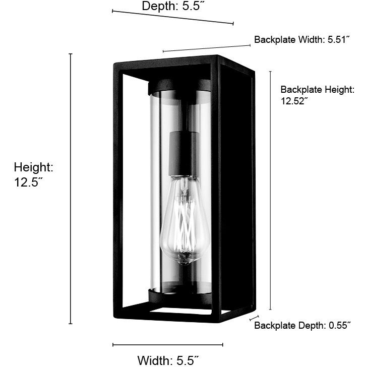 Caleb 1 Light 12.5 inch Textured Black Outdoor Wall Sconce